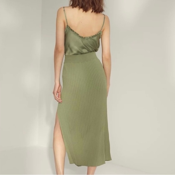Aritzia Wilfred Ribbed Knit Slit Skirt - Picture 7 of 8
